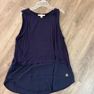 Michael Kors Deep Blue Layered Tank Top